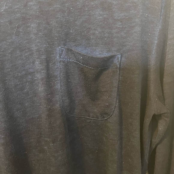 Men’s Small Navy Blue Long Sleeve Hoodie Tshirt by On The Bias Preloved Fashion - Picture 2 of 7